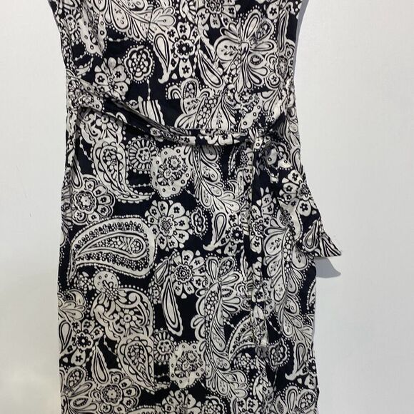 Tommy Hilfiger Women's Black White Paisley Cap Sleeve Sheath Dress Size Small - Picture 3 of 10